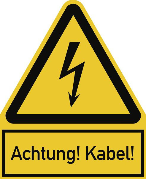 Moedel Achtung! Kabel!, Kombischild, Kunststoff, 200x244 mm, 58004