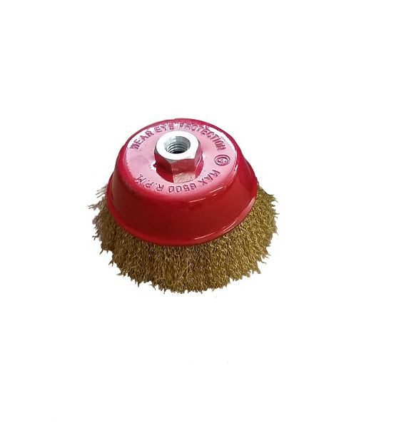 VaGo-Tools Topfbürsten Drahtbürste 125mm Bürste gewellt Winkelschleifer & Flex, VE: 6 Stück, 09-010x6_xv