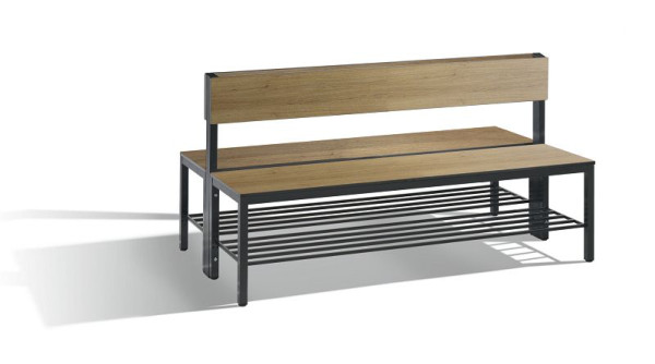 C+P Doppelseitige Sitzbank mit Rückenlehne, Basic Plus, H796xB1500xT760mm, 8061-410 S10004