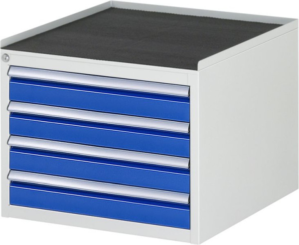 RAU Schubladenschrank Serie 7000, B580 x T650 x H465 mm, Metallauflage, Höhe 25 mm, Schubladen: 4xH90 mm, 13-L2.13A-MT.11