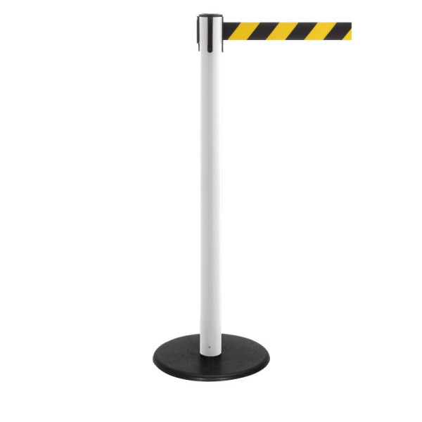 Stein HGS Personenleitsystem -P-Line Famous-, weiß, schwarz/gelb diagonal (schraffiert), mit Gurtendstück (Standard), Gurtlänge: 2,3 m, 12802-1702