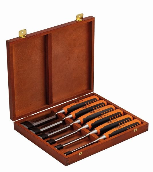 Bahco Stechbeitel-Satz, 6,10,12,18,25,32 mm, in Holzbox, 424P-S6-EUR