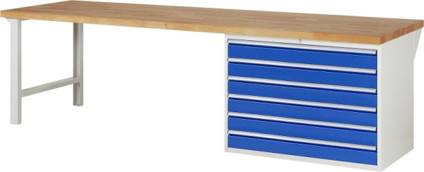 RAU Werkbank Serie 7000 - Modell 7716, B3000 x T900 x H840 mm, Systemunterbau B3000 x T850 x H800 mm, 03-7716A1-309B4S.11