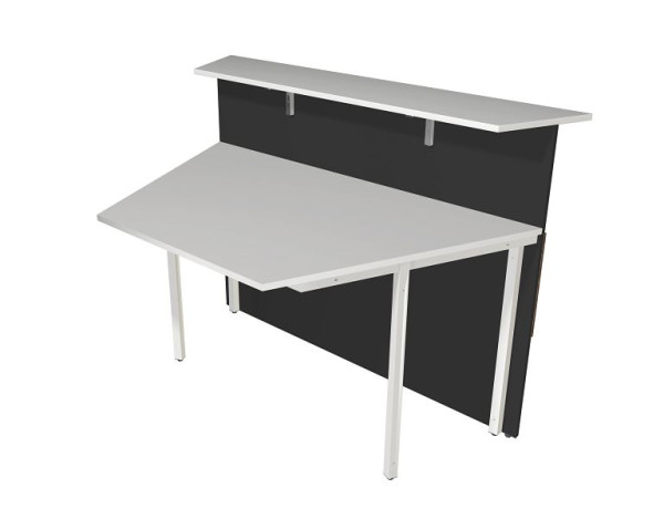 Kerkmann Theke Atlantis 2, 2-seitig schräg, B 1350 x T 920 x H 1080 mm, weiß/anthrazit, 22329313