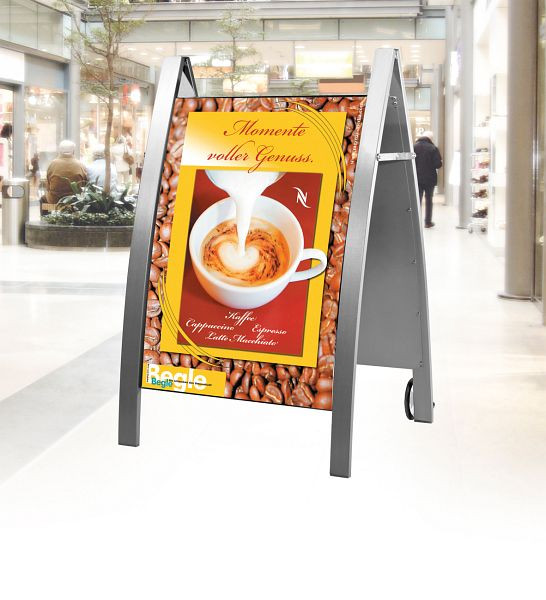 Kerkmann Plakatständer Boston, B 720 x T 700 x H 1150 mm, alusilber, 44689814