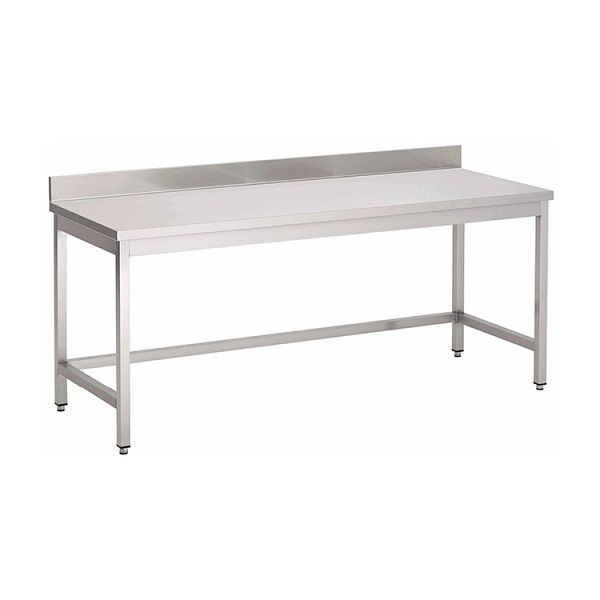 Gastro-Inox Edelstahl AISI 430 Arbeitstisch mit Aufkantung, 900x600x850mm, verstärkt mit 18 mm dicker, beschichteter Spanplatte, 301.208