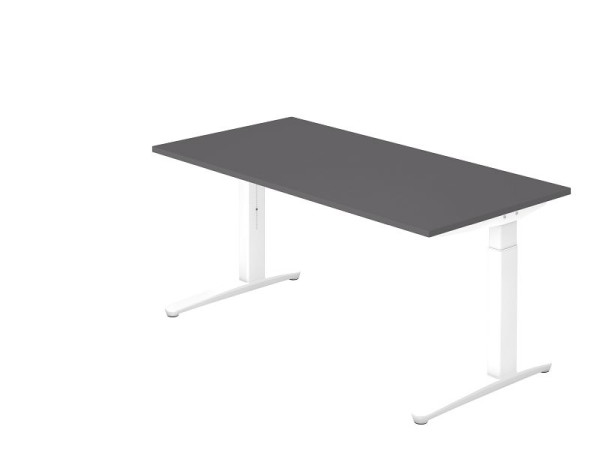 Hammerbacher Schreibtisch C-Fuß 160x80cm Graphit/Weiß, Rechteckform, VXB16/G/WW