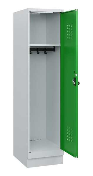 C+P Spind Evolo PLUS, Sockel, 1 Abteil, 1630x400x500mm, 7035/6037, Drehriegel, 0490205-12 S10011