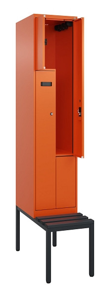 C+P Z-Spind Evolo PLUS, Bank, 2 Fächer, 2120x400x815mm, 2004/2004, Zylinderschloss, Sitzfläche Kunststoff, Sitzbank, 0490537-122 S10104