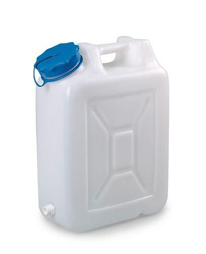 DENIOS Weithalskanister aus Polyethylen (PE), 20 Liter Volumen, mit Gewindestutzen, 250197