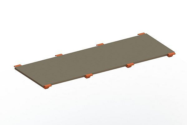 Meta Spanplattenboden 3300x1100x38 mm mit abgesetzter Tiefenauflage, für Palettenregal MULTIPAL, 20080660
