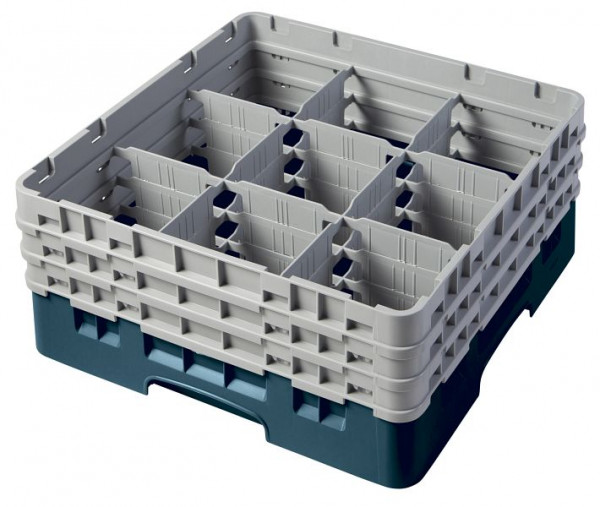 Cambro Spülkorb mit 9 Fächer Camrack® 17,4 cm Türkis, 9S638414