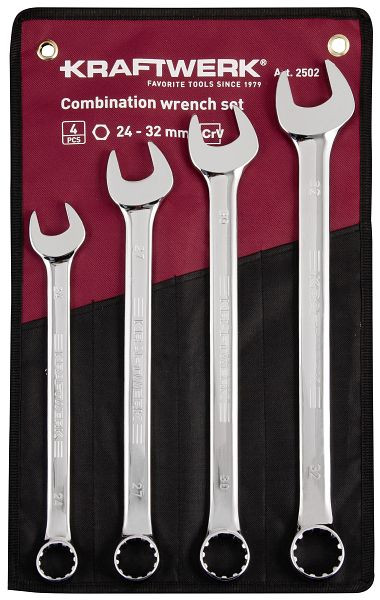 Kraftwerk Gabelringschlüssel-Satz 24-32 mm 4 teilig, in der Rolltasche, 3501-58R