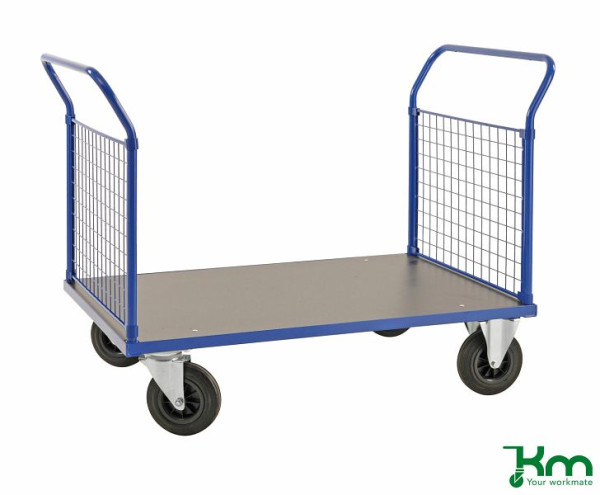 Kongamek Gitterwand-Plattformwagen, 2 Räder mit Bremsen, 1366 x 800 x 1020 mm, KM233-3B