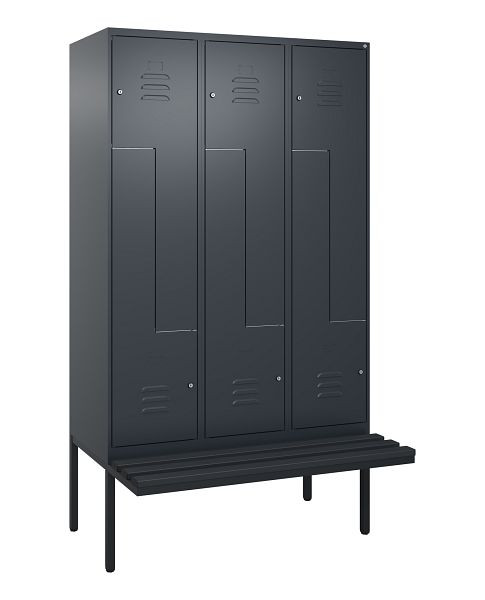 C+P Z-Spind Classic PLUS, Bank, 6 Abteile, 2120x1200x815mm, 7016/7016, Zylinderschlösser, 0800437-326 S10057