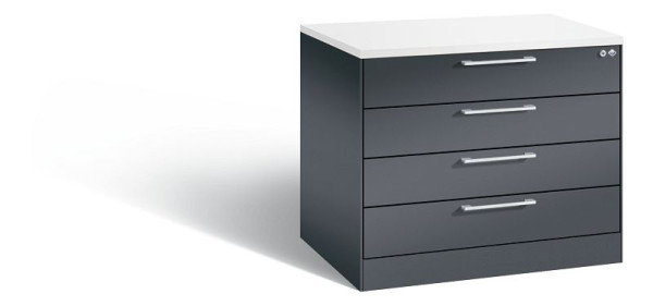 C+P Karteischrank Asisto, H710xB800xT600mm, Farbe: Schwarzgrau, Bügelgriff, 146273-424 S10027