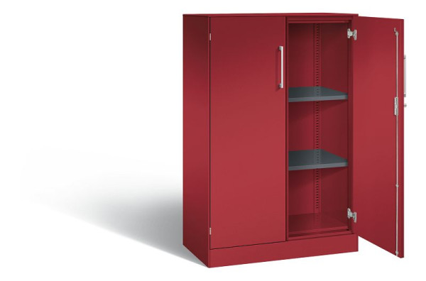 C+P Flügeltürenschrank Asisto, H1310xB800xT435mm, Farbe: Rubinrot, Bügelgriff, 3 OH, 141033-000 S10187