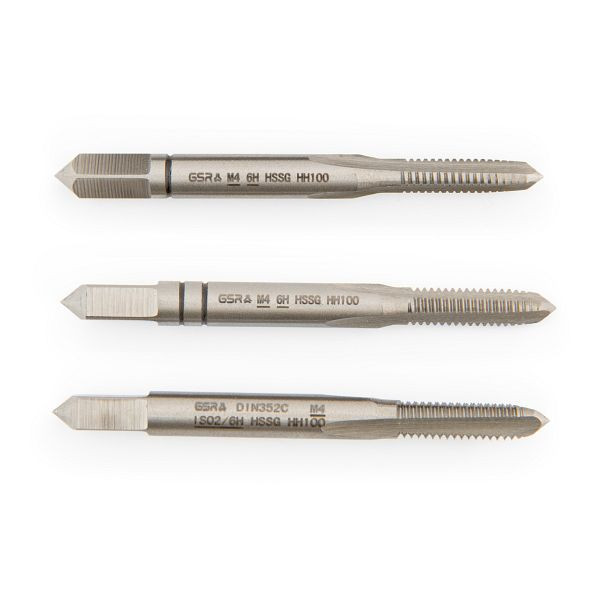 GSR Handgewindebohrer-Satz metrisches Gewinde DIN 2184-2 (DIN 352) rechts HSS-G M 4, 00105150