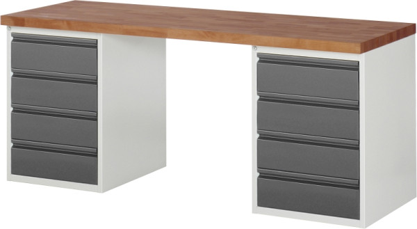 RAU Werkbank 7509I3, B2000xT700xH890mm, 8xSchubladen-TA, 03-7509I3-207BR4M-Z.942