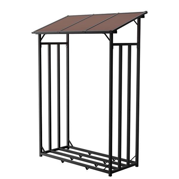 Metra Metall Kaminholzregal Anthrazit 130 x 70 x 145 cm mit Dach, 10914