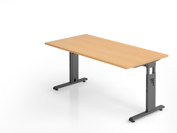 Hammerbacher Schreibtisch OS16, 160 x 80 cm, Platte: Buche, 25 mm dick, 2 mm ABS-Kante, Rechteckform, VOS16/6/G