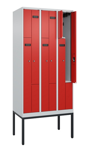 C+P Z-Spind Evolo PLUS, Gestell, 6 Fächer, 2120x900x500mm, 7035/3020, Zylinderschloss, 0490337-306 S10034