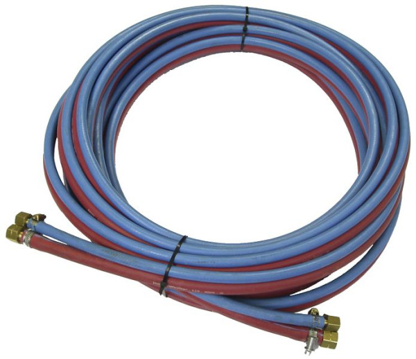 ELMAG Zwillingsschlauch-Set, inklusive Anschlüsse - 20m, Sauerstoff/Azetylen, 55177