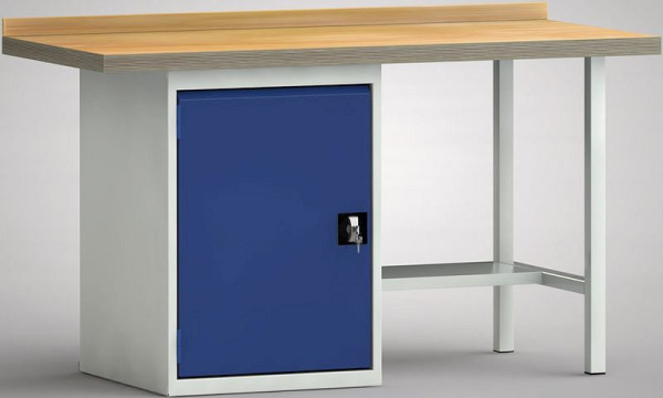 KLW Profi-Werkbank - 1500 x 700 x 905 mm L x T x H (ERGO-Version), links Türe 700 mm, WP184E-1500M45-X7020