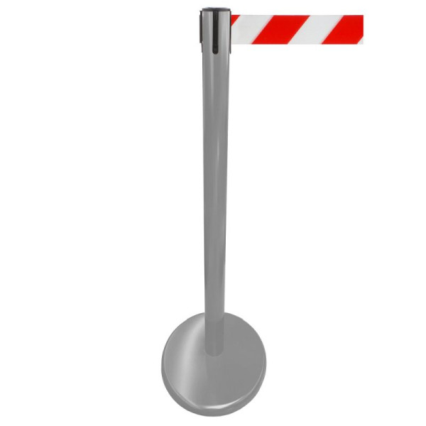 Stein HGS Personenleitsystem -P-LINE Future-, Metall/ anthrazit, rot/weiß diagonal (schraffiert), mit magnetischem Gurtendstück, 12792-1304