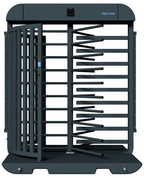 SCHAKE-VECTOR Drehkreuz V-Turnstile, Elektromechanisch, verzinkt + schwarz-matt pulverbeschichtet, ohne Zutrittskontrolle, VPDR21SOD0034
