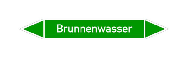 Schilder Klar Rohrleitungskennzeichen Brunnenwasser, 33000x90 mm Folie selbstklebend, 101418/90