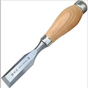 MHG Kurzbeitel - BUTT CHISEL Heft Esche geölt mit Zwinge, Klinge feinstgeschliffen Seitenfase bis Spiegelseite, Größe: 40 mm, KB7000.40