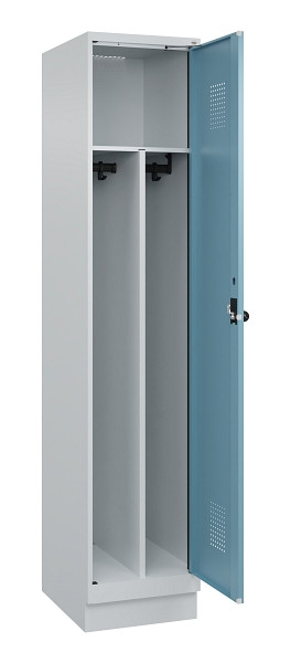 C+P Spind Evolo PLUS, mit Sockel, 1 Abteil, 1950x400x500mm, 7035/0010, Verschluss Drehriegel, 049020-12F S10009