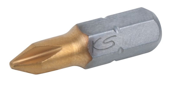 KS Tools 1/4" TiN Bit, 25mm, PH1, VE: 5 Stück, 911.2637