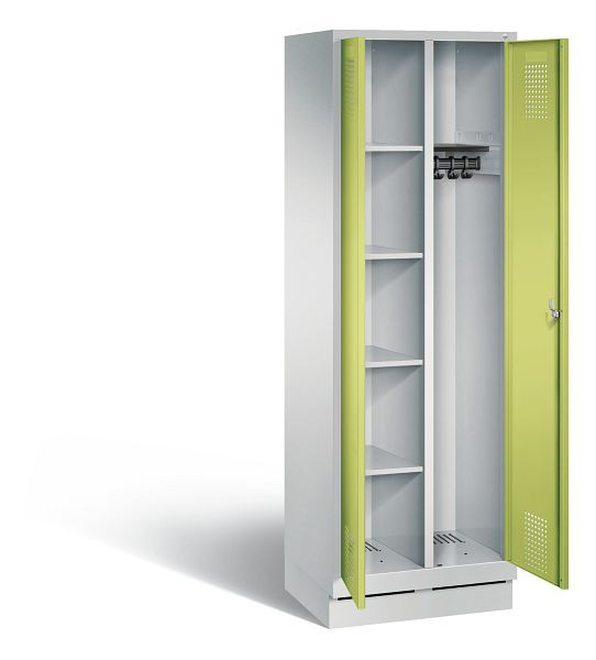 C+P Putzmittel-Spind Evolo, H1800xB610xT500mm, Farbe: Lichtgrau / Viridingrün, 48160-20 S10129