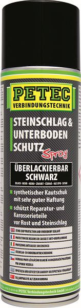 Petec Steinschlag- & Unterbodenschutz Kautschukbasis, Überlackierbar, Schwarz, 500ml, VE: 6 Stück, 73250