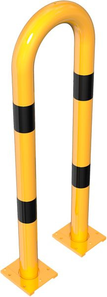 Schake Rammschutzbügel abnehmbar Stahlrohr Ø 76 mm gelb / schwarz, Gesamtbreite: 400 mm, Höhe Überflur: 1150 mm, 477_07APBG