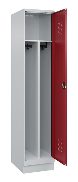 C+P Spind Evolo PLUS, mit Sockel, 1 Abteil, 1950x400x500mm, 7035/3003, Verschluss Zylinderschloss, 049020-12F S10031