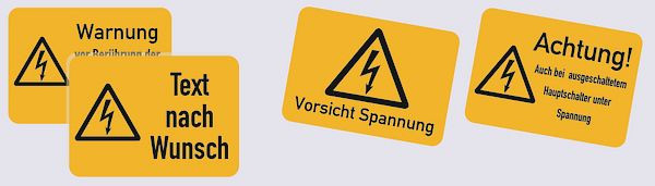 Schilder Klar Maschinenkennzeichnung Elektrokennzeichnung nach Wunsch, 105x74 mm Folie selbstklebend, 7530/62