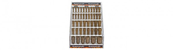 Karnasch Abschließbares Acryl-Display, Hard-Line40 44 Hartmetall-bestückte Kernbohrer: Nutzlänge 40mm, Nitto/Uni-Schaft 19mm, 201637