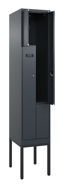 C+P Z-Spind Evolo PLUS, Gestell, 2 Fächer, 2120x400x500mm, 7016/7016, Zylinderschloss, 0490337-122 S10043