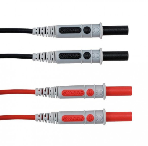 Chauvin Arnoux Messleitungen, mit zwei 4mm gerade Stecker, 1,5m-15A-CATIV-1000V-Silikon, rot+schwarz, P01295452Z