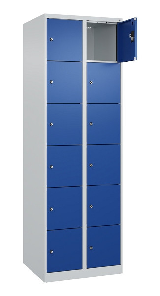 C+P Schließfachschrank Evolo PLUS, 12 Fächer, 1850x600x500mm, 7035/5010, 049000-206 S10006
