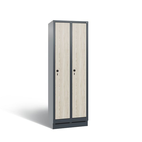 C+P Spind Evolo, 2 Abteile, H1800xB610xT500 mm, Anthrazit/MDF Esche, 48020-20 S11010