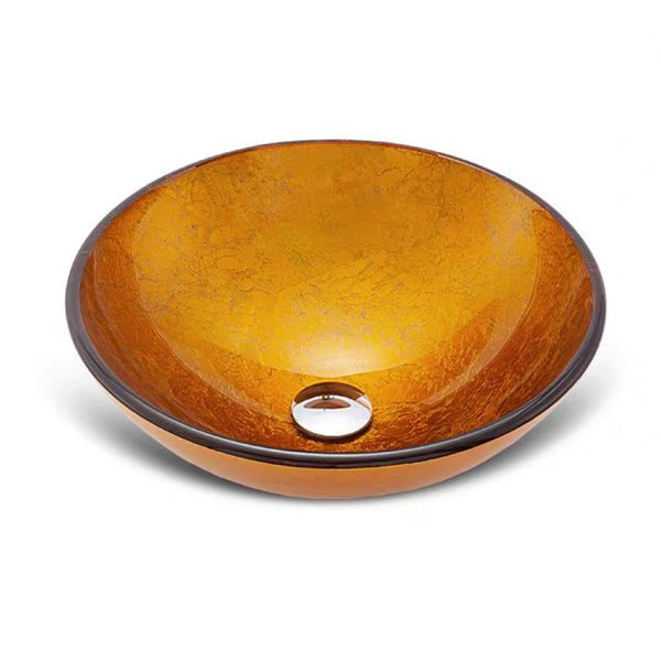 Sanotechnik GLAS Aufbauwaschtisch gold 42x42x15cm, S240G