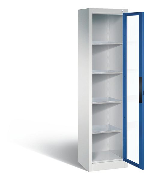 C+P Werkzeugschrank Acurado, H1950xB502xT400mm, Farbe: Lichtgrau / Enzianblau, Muldengriff, 8900-055 S10036