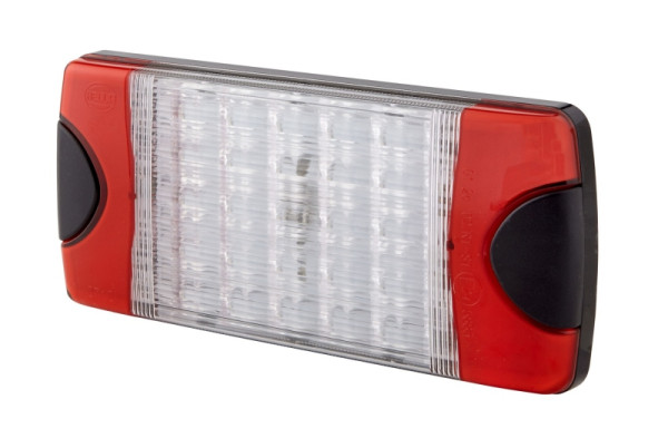 HELLA Heckleuchte, DuraLED Combi-S, LED, 12/24V, Anbau/geschraubt, Scheibenfarbe: transparent, 2500mm, offene Kabelenden, links/rechts, 2SD 980 613-211