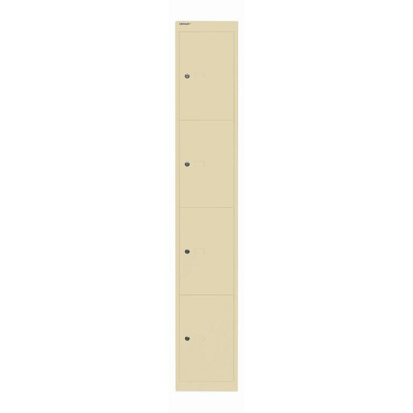 Bisley Schließfachschrank Office, 4 Fächer, Tiefe 305 mm, 606 creme, CLK124606