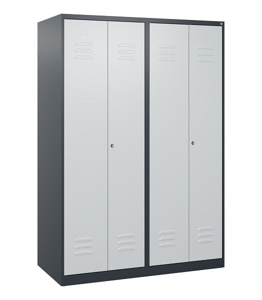 C+P Umkleidespind Classic PLUS, Doppel-Spind, 4 Abteile, 1700x1200x500mm, 7016/7035, Zylinderschlösser, 0800027-40P S10024