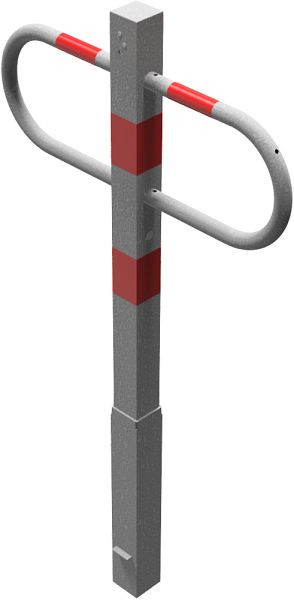 Schake Durchgangs- und Parkplatzsperre herausnehmbar mit Profilzylinderschloss, feuerverzinkt, mit rot reflektierenden Leuchtstreifen, 471Z